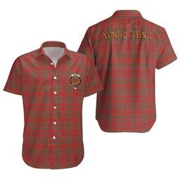 ScotsTee Shop Scottish Munro Weathered Clan Crest Personalized Tartan Short Sleeve Shirt