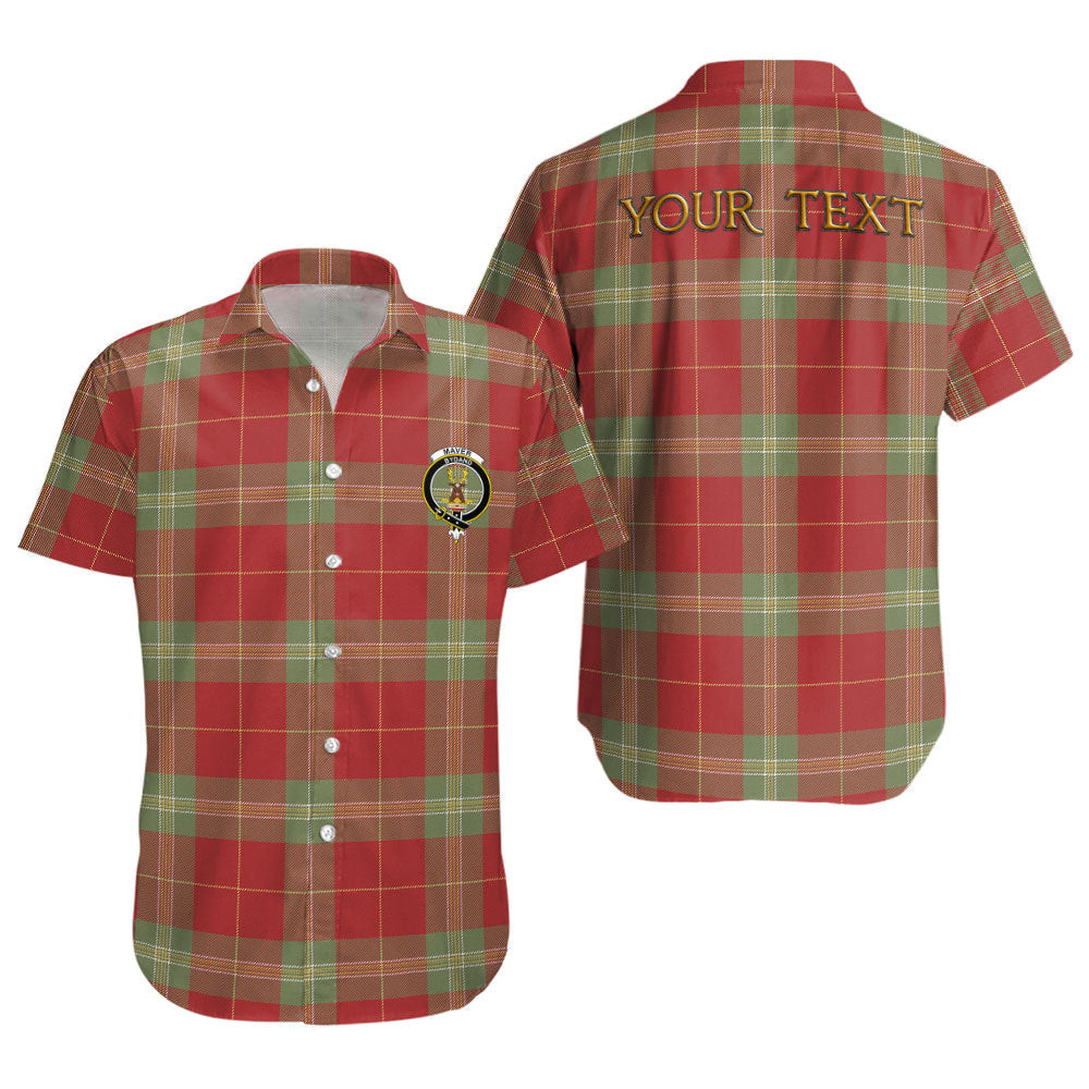 ScotsTee Shop Scottish Maver Weathered Clan Crest Personalized Tartan Short Sleeve Shirt