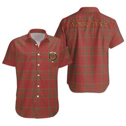 ScotsTee Shop Scottish Munro (Logan) Weathered Clan Crest Personalized Tartan Short Sleeve Shirt