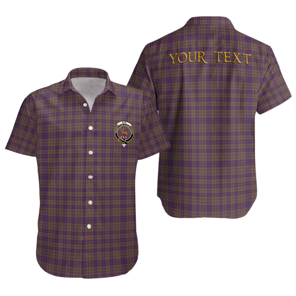 ScotsTee Shop Scottish Rae Weathered Clan Crest Personalized Tartan Short Sleeve Shirt