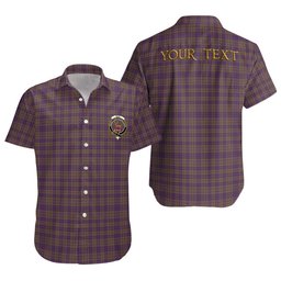 ScotsTee Shop Scottish Rae Weathered Clan Crest Personalized Tartan Short Sleeve Shirt