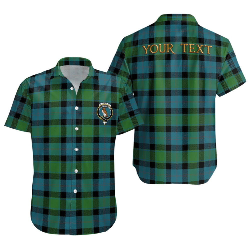 ScotsTee Shop Scottish MacTaggart Ancient Clan Crest Personalized Tartan Short Sleeve Shirt