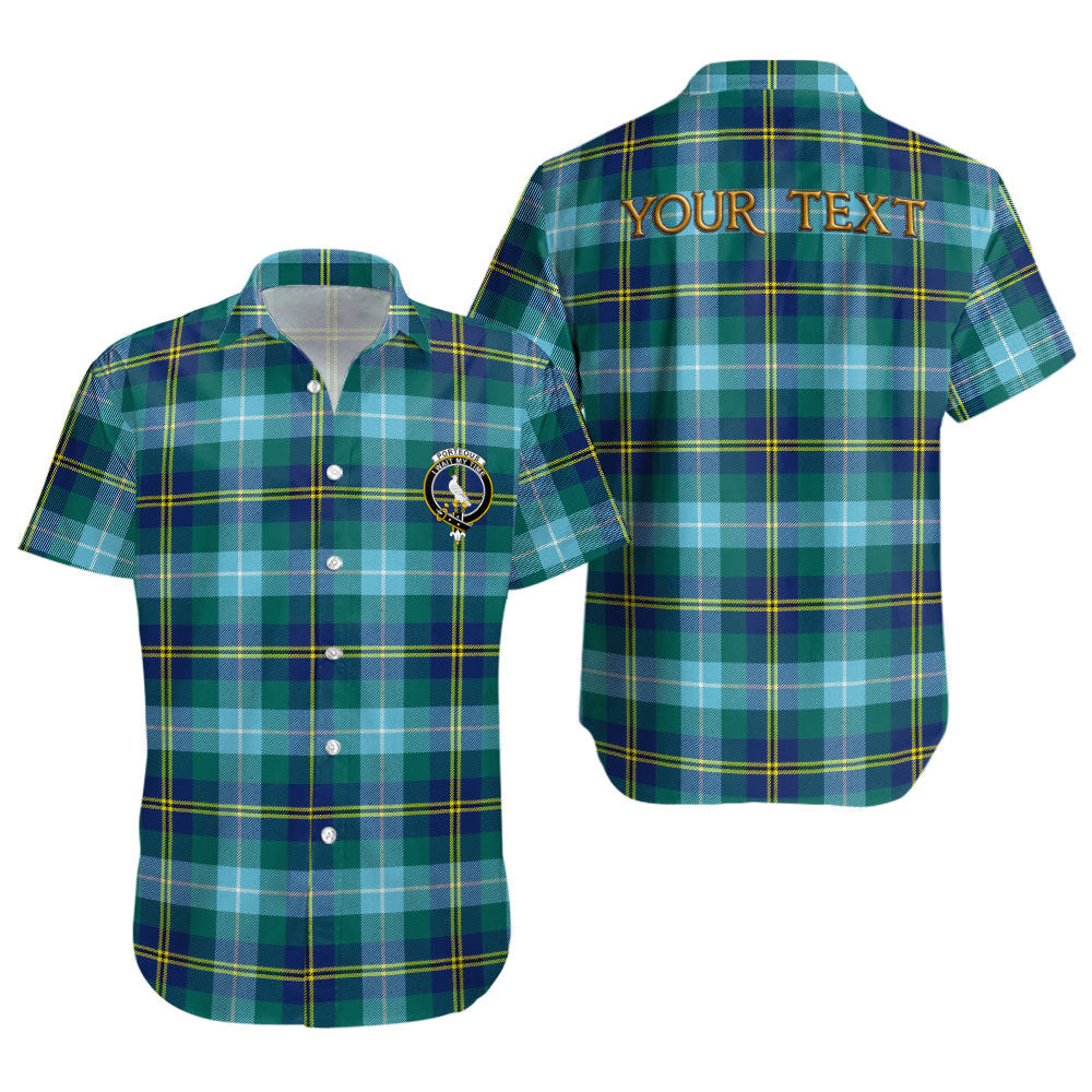 ScotsTee Shop Scottish Porteous Modern Clan Crest Personalized Tartan Short Sleeve Shirt