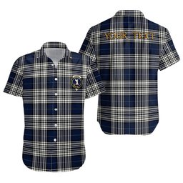 ScotsTee Shop Scottish Napier Modern Clan Crest Personalized Tartan Short Sleeve Shirt