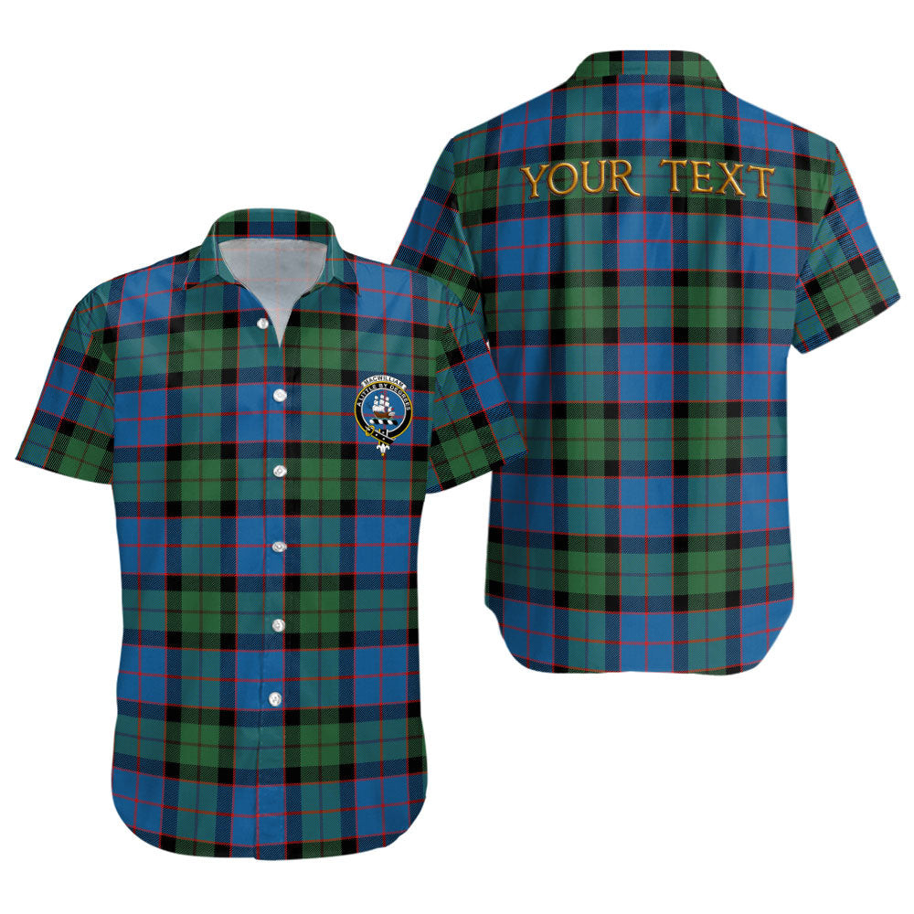 ScotsTee Shop Scottish MacWilliam (Williamson) Modern Clan Crest Personalized Tartan Short Sleeve Shirt
