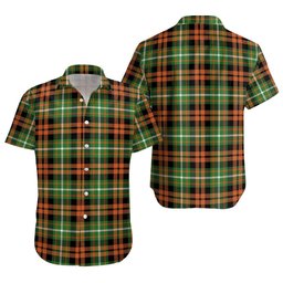 ScotsTee Shop Scottish Ramsay Orange Ancient Clan Crest Personalized Tartan Short Sleeve Shirt