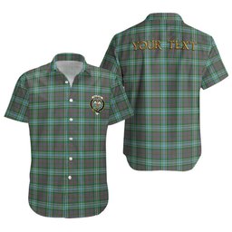 ScotsTee Shop Scottish Ralston US Modern Clan Crest Personalized Tartan Short Sleeve Shirt