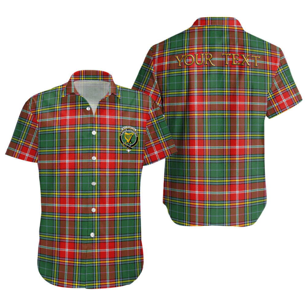ScotsTee Shop Scottish MacWhirter Modern Clan Crest Personalized Tartan Short Sleeve Shirt