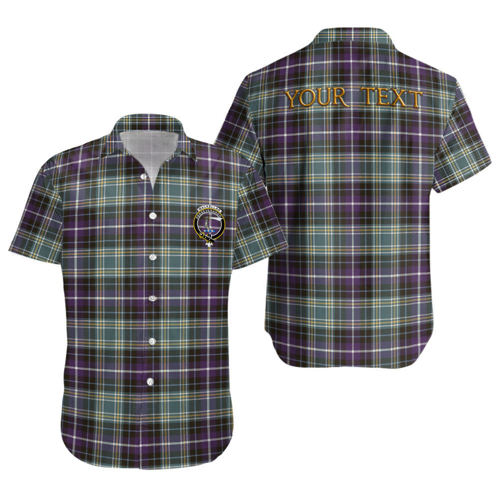 ScotsTee Shop Scottish MacKellar Weathered Clan Crest Personalized Tartan Short Sleeve Shirt
