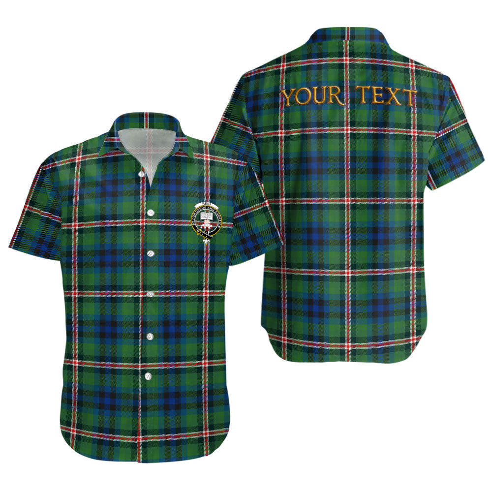 ScotsTee Shop Scottish Reid (Mill City) Modern Clan Crest Personalized Tartan Short Sleeve Shirt