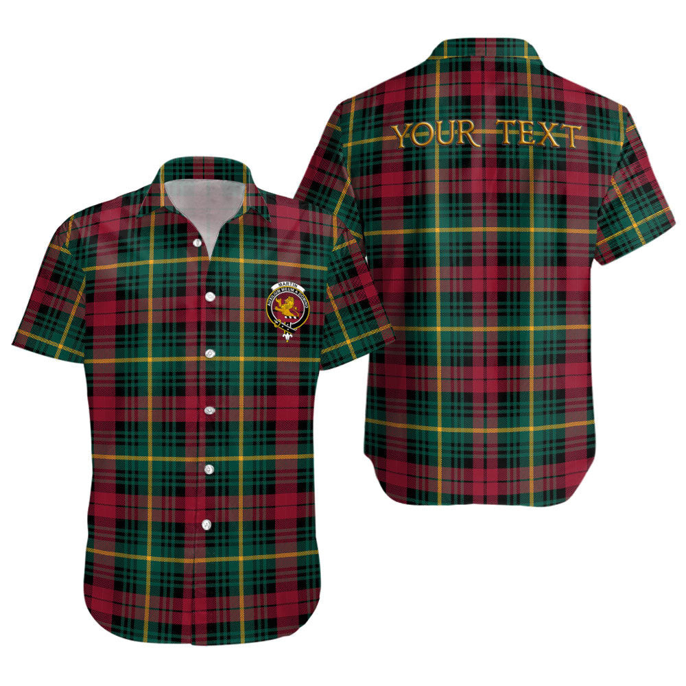 ScotsTee Shop Scottish Martin Modern Clan Crest Personalized Tartan Short Sleeve Shirt
