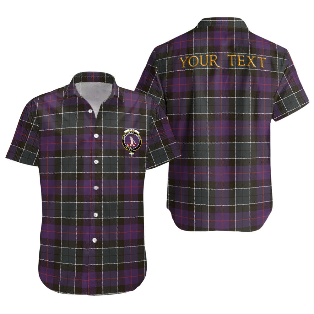 ScotsTee Shop Scottish Syme Weathered Clan Crest Personalized Tartan Short Sleeve Shirt