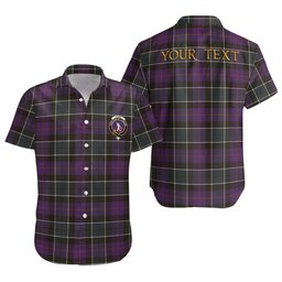 ScotsTee Shop Scottish Syme Weathered Clan Crest Personalized Tartan Short Sleeve Shirt