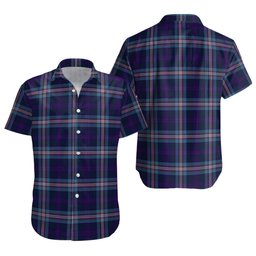 ScotsTee Shop Scottish Nevoy Clan Crest Personalized Tartan Short Sleeve Shirt