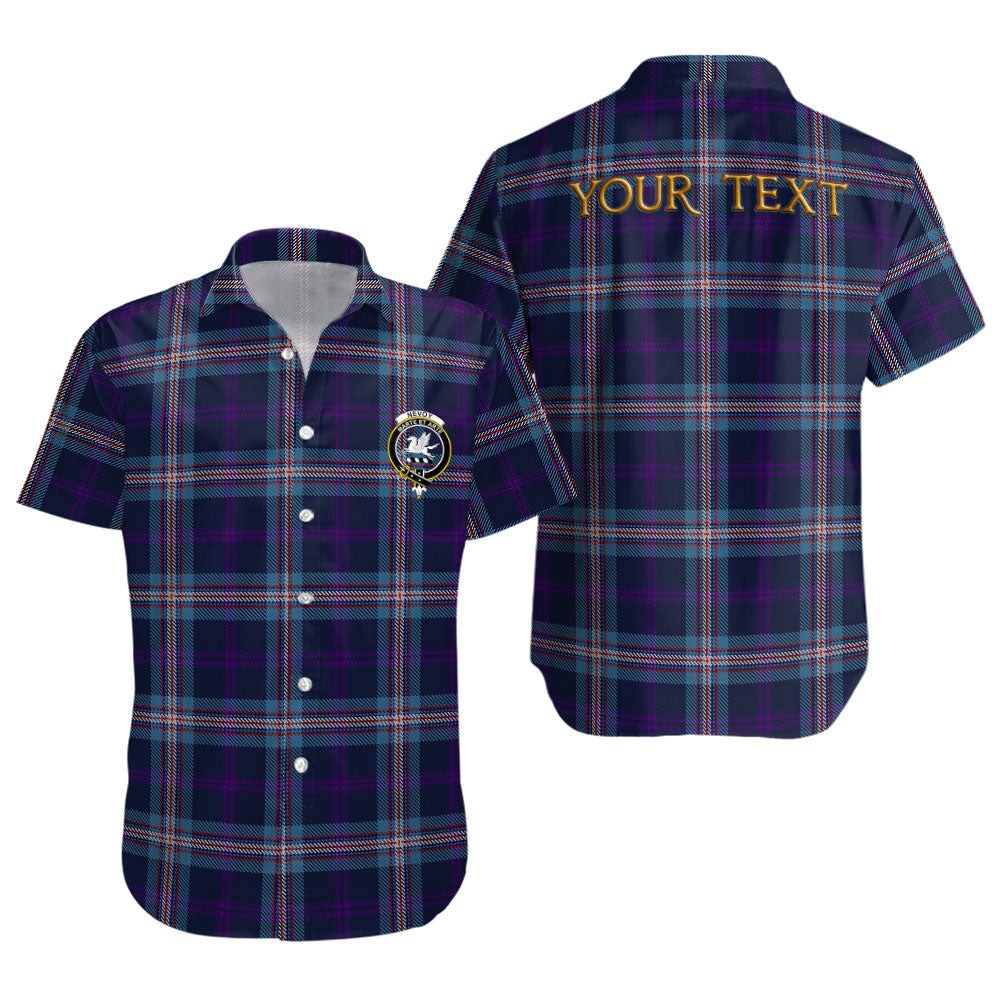 ScotsTee Shop Scottish Nevoy Clan Crest Personalized Tartan Short Sleeve Shirt