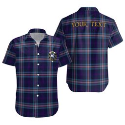 ScotsTee Shop Scottish Nevoy Clan Crest Personalized Tartan Short Sleeve Shirt