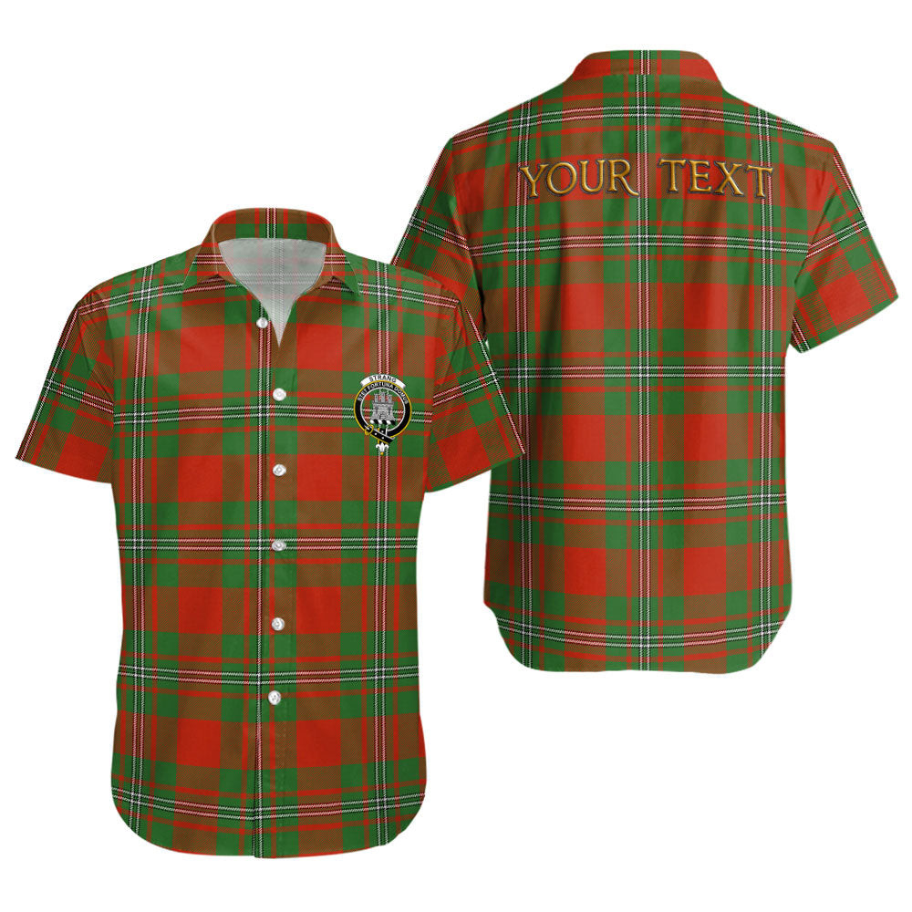 ScotsTee Shop Scottish Strang Ancient Clan Crest Personalized Tartan Short Sleeve Shirt