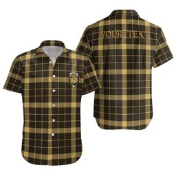 ScotsTee Shop Scottish Raeburn Weathered Clan Crest Personalized Tartan Short Sleeve Shirt