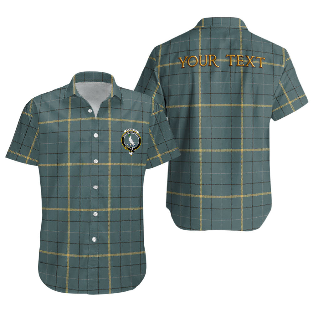 ScotsTee Shop Scottish Pearson Weathered Clan Crest Personalized Tartan Short Sleeve Shirt