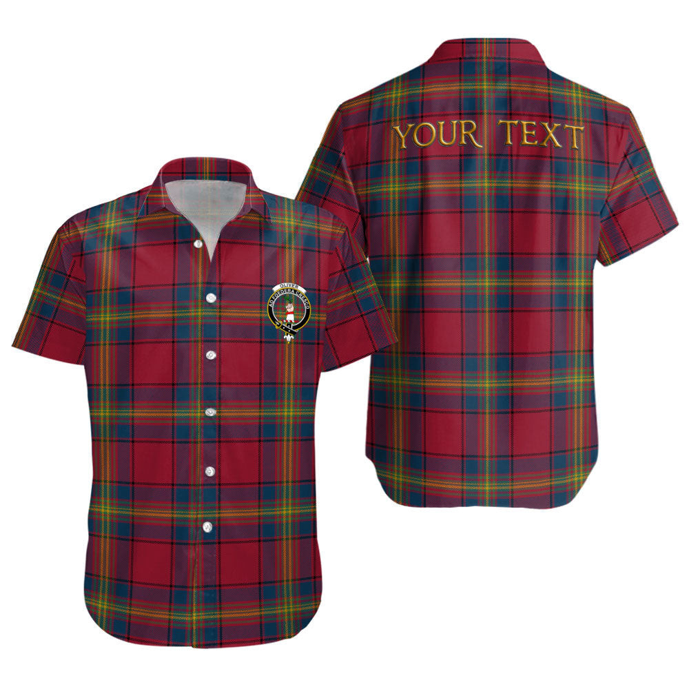 ScotsTee Shop Scottish Oliver Modern Clan Crest Personalized Tartan Short Sleeve Shirt