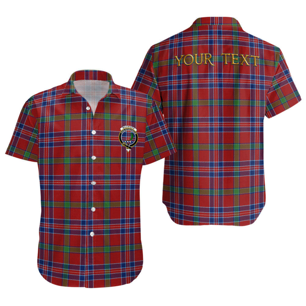 ScotsTee Shop Scottish MacNiven Modern Clan Crest Personalized Tartan Short Sleeve Shirt