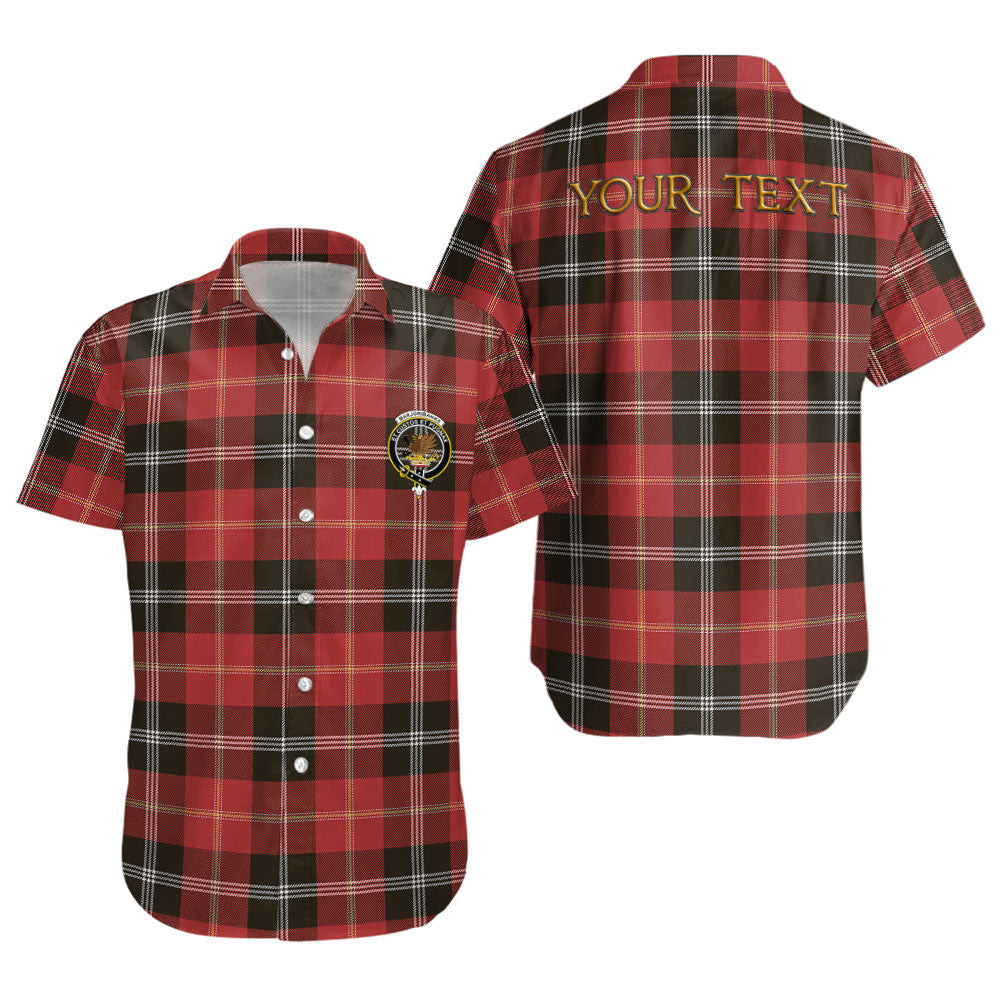 ScotsTee Shop Scottish Marjoribanks Weathered Clan Crest Personalized Tartan Short Sleeve Shirt