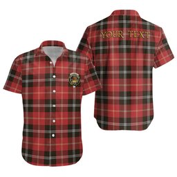 ScotsTee Shop Scottish Marjoribanks Weathered Clan Crest Personalized Tartan Short Sleeve Shirt