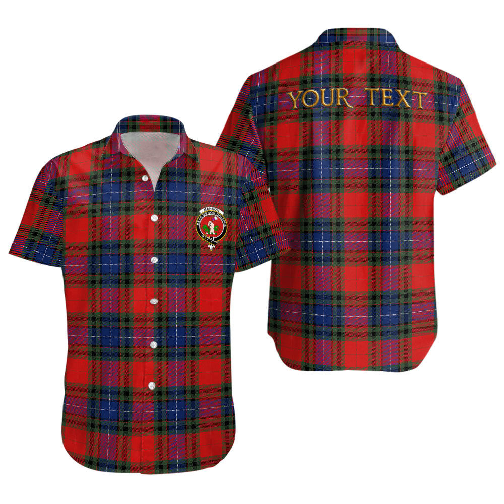 ScotsTee Shop Scottish Manson Modern Clan Crest Personalized Tartan Short Sleeve Shirt