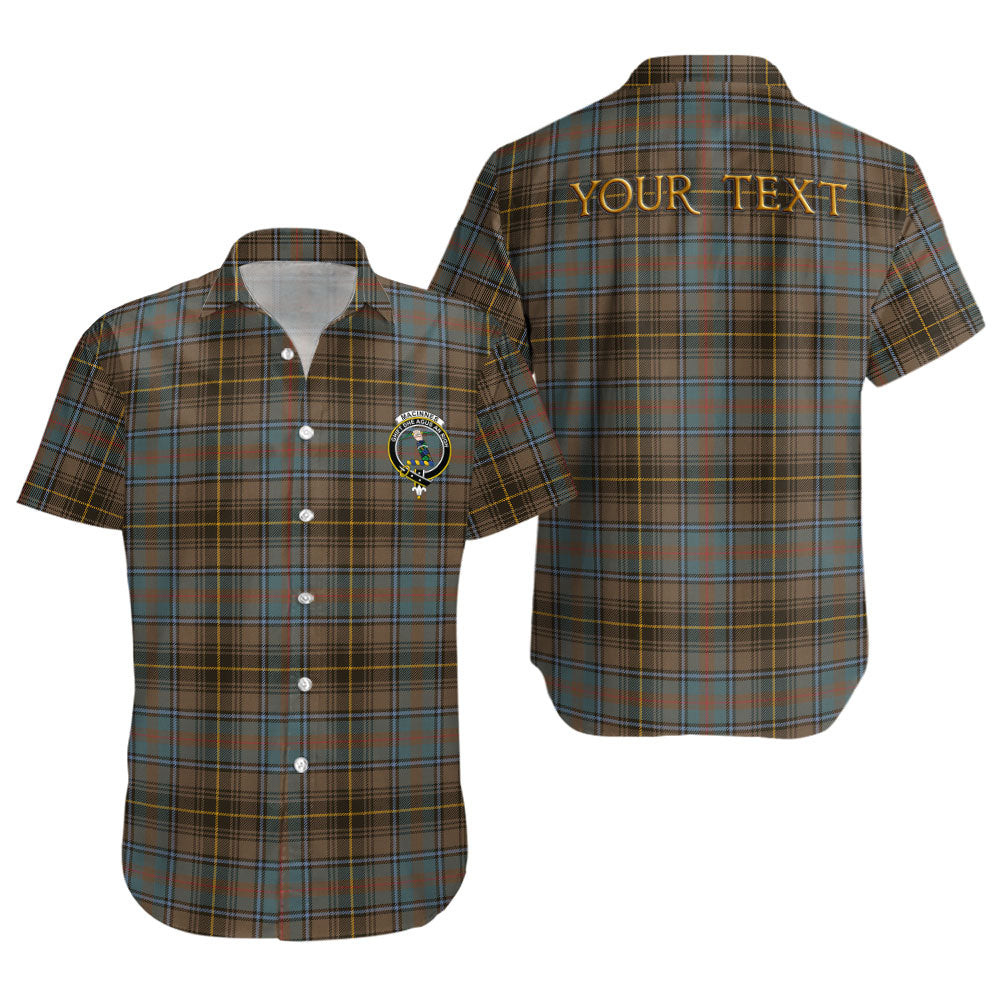 ScotsTee Shop Scottish MacInnes Weathered Clan Crest Personalized Tartan Short Sleeve Shirt
