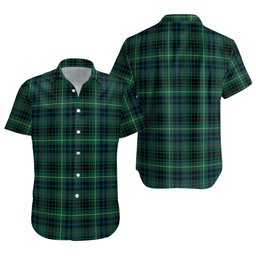 ScotsTee Shop Scottish Stewart Hunting Modern Clan Crest Personalized Tartan Short Sleeve Shirt