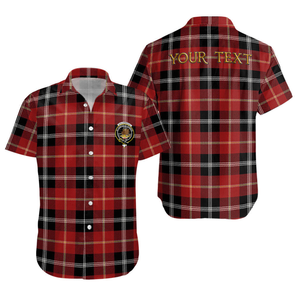ScotsTee Shop Scottish Marjoribanks Modern Clan Crest Personalized Tartan Short Sleeve Shirt