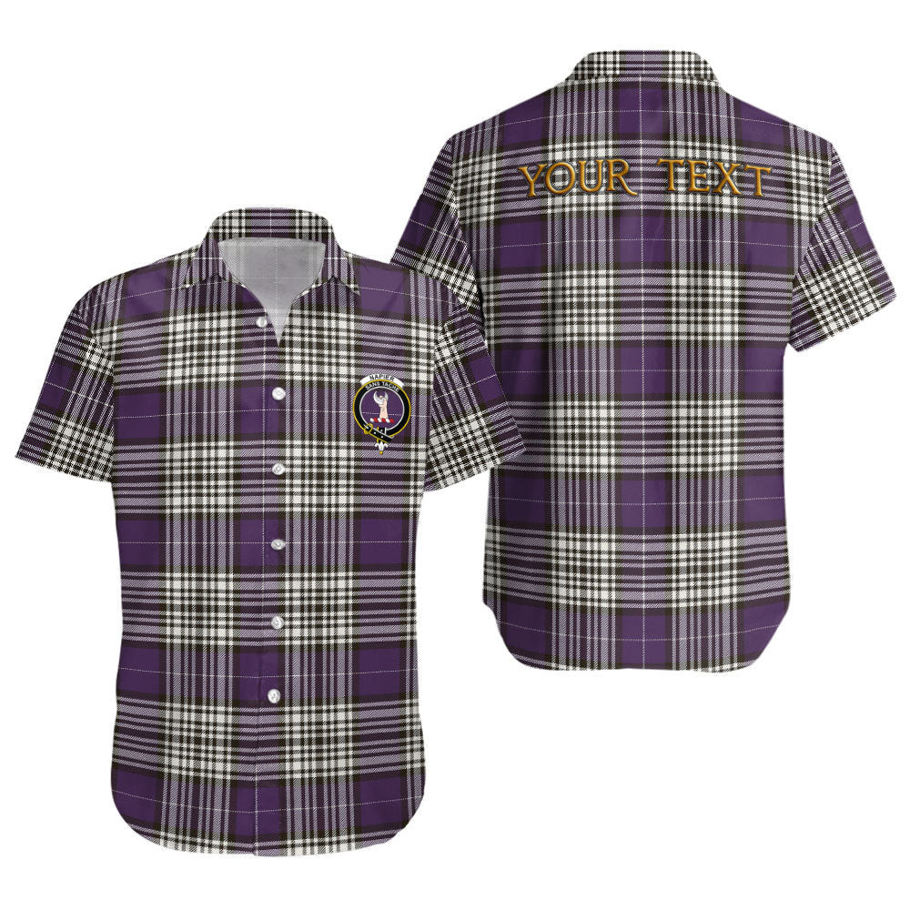 ScotsTee Shop Scottish Napier Weathered Clan Crest Personalized Tartan Short Sleeve Shirt