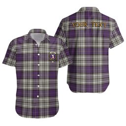 ScotsTee Shop Scottish Napier Weathered Clan Crest Personalized Tartan Short Sleeve Shirt