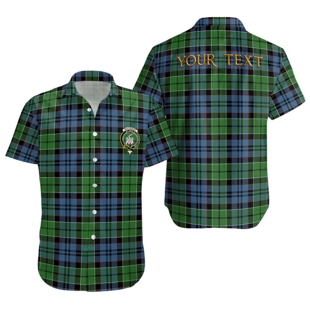 ScotsTee Shop Scottish MacIsaac Modern Clan Crest Personalized Tartan Short Sleeve Shirt