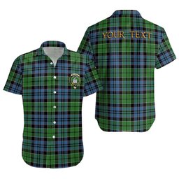 ScotsTee Shop Scottish MacIsaac Modern Clan Crest Personalized Tartan Short Sleeve Shirt