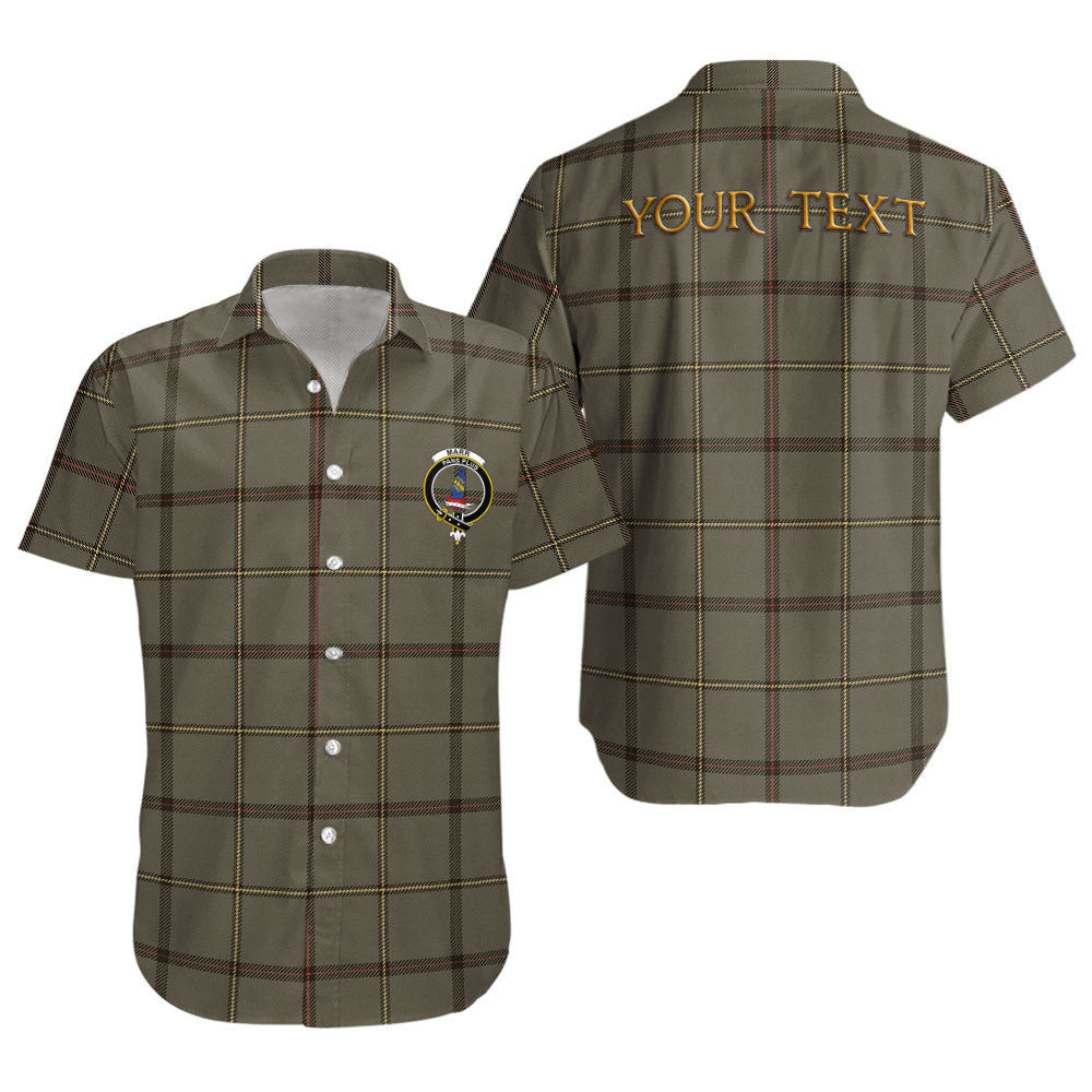 ScotsTee Shop Scottish Marr Weathered Clan Crest Personalized Tartan Short Sleeve Shirt