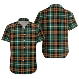 ScotsTee Shop Scottish Ramsay Orange Modern Clan Crest Personalized Tartan Short Sleeve Shirt