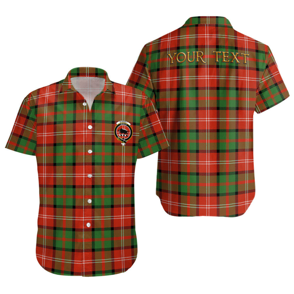 ScotsTee Shop Scottish Nisbet (Nisbit) Ancient Clan Crest Personalized Tartan Short Sleeve Shirt