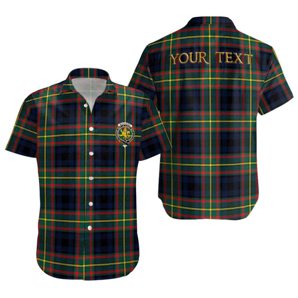 ScotsTee Shop Scottish MacLeish Modern Clan Crest Personalized Tartan Short Sleeve Shirt