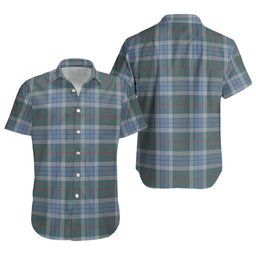 ScotsTee Shop Scottish Thorburn (Thurburn) Weathered Clan Crest Personalized Tartan Short Sleeve Shirt