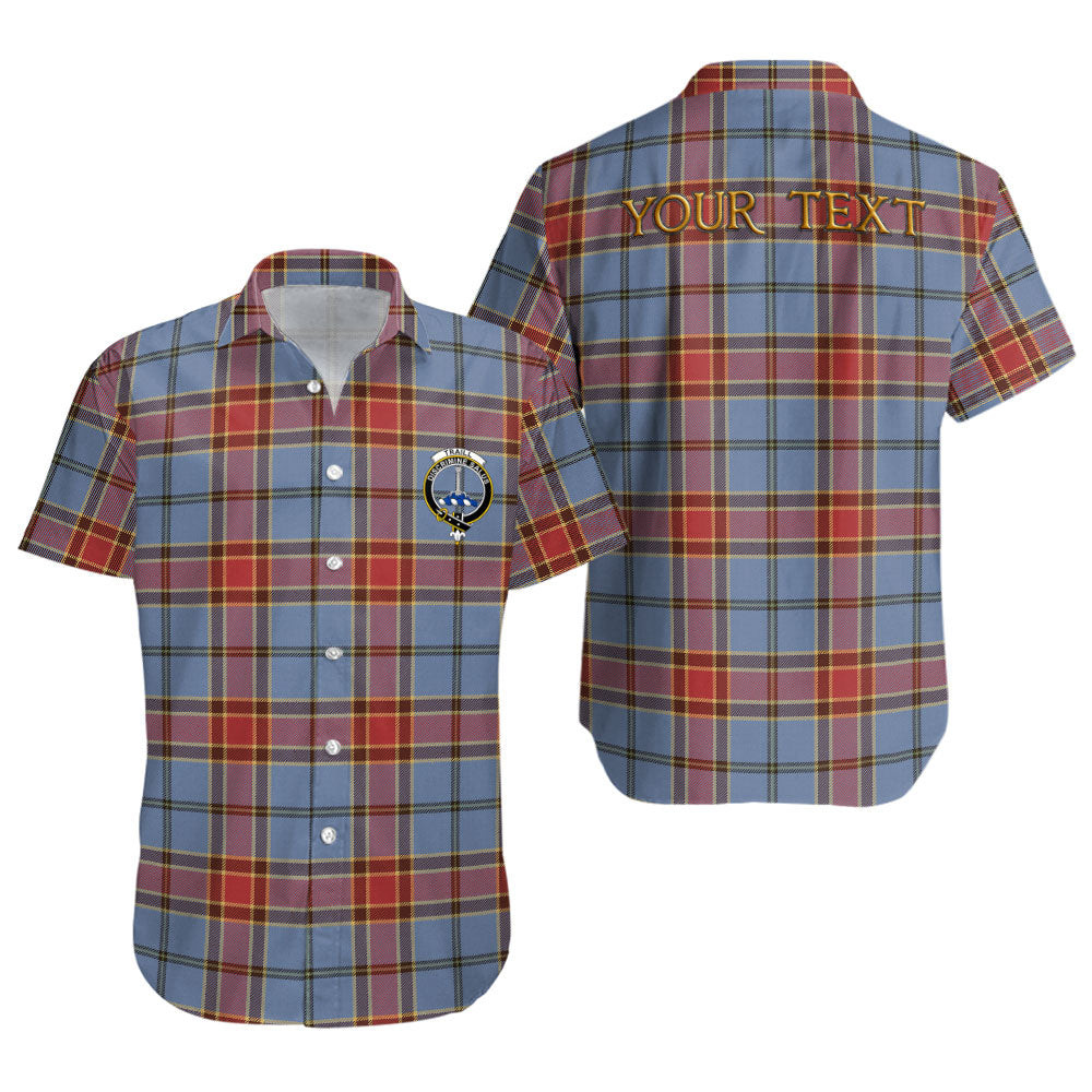 ScotsTee Shop Scottish Traill (Trayle) Ancient Clan Crest Personalized Tartan Short Sleeve Shirt