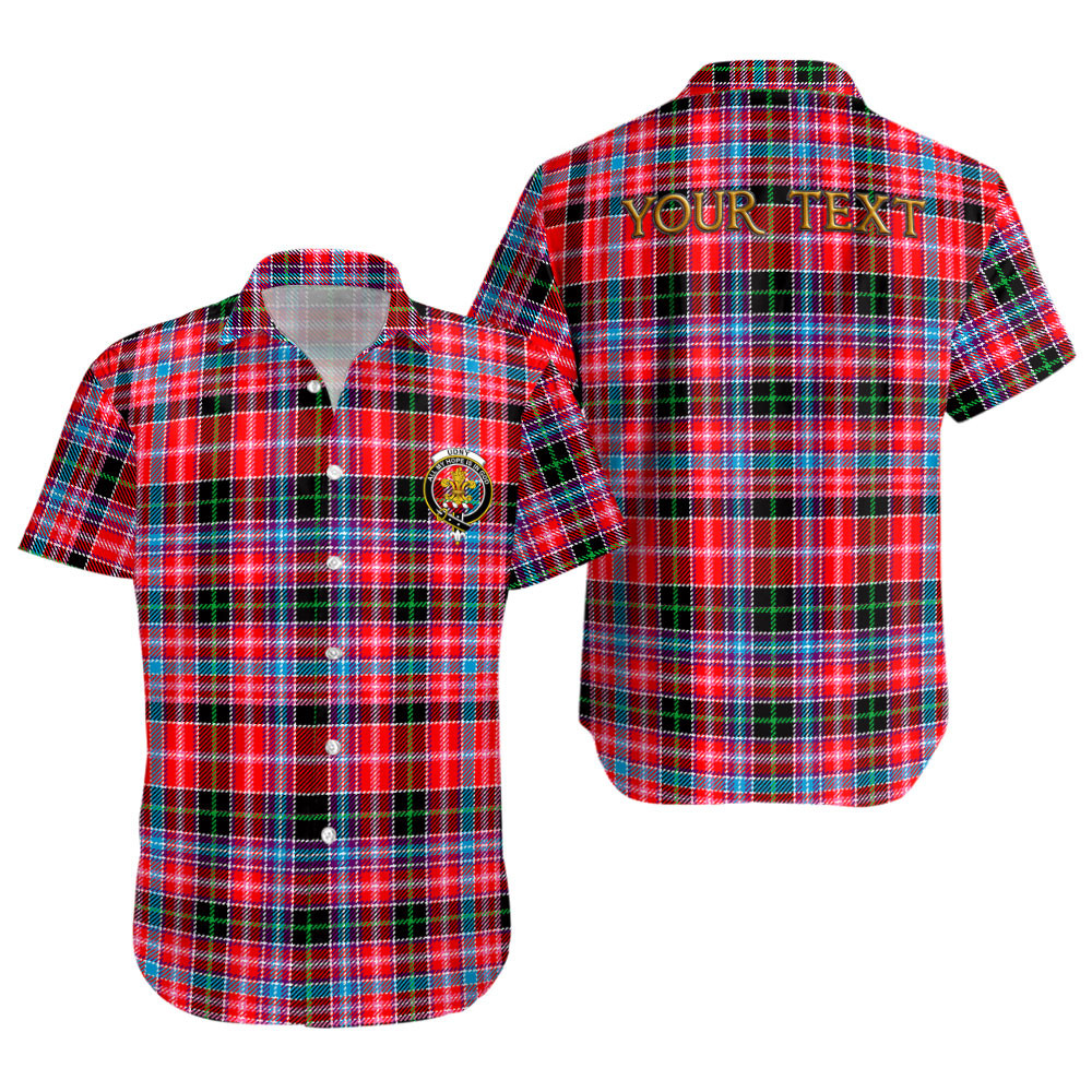ScotsTee Shop Scottish Udny Clan Crest Personalized Tartan Short Sleeve Shirt