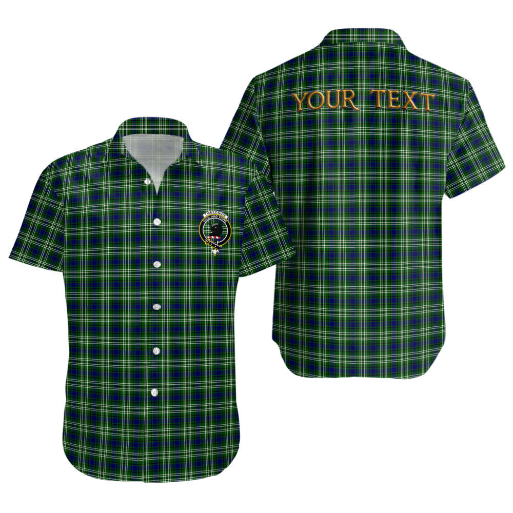 ScotsTee Shop Scottish Tweedside District Clan Crest Personalized Tartan Short Sleeve Shirt
