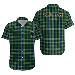 ScotsTee Shop Scottish Tweedside District Clan Crest Personalized Tartan Short Sleeve Shirt