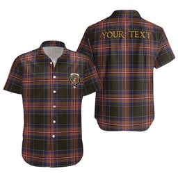 ScotsTee Shop Scottish Watt (Wate) Weathered Clan Crest Personalized Tartan Short Sleeve Shirt
