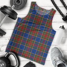 ScotsTee Shop Scottish Beattie Modern Clan Crest Personalized Tartan Tank Top for Men
