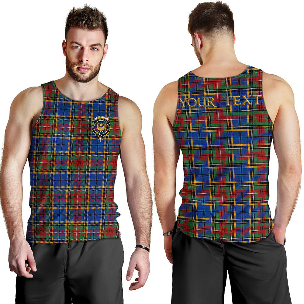 ScotsTee Shop Scottish Beattie Modern Clan Crest Personalized Tartan Tank Top for Men