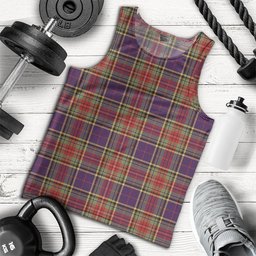 ScotsTee Shop Scottish Beaton Weathered Clan Crest Personalized Tartan Tank Top for Men