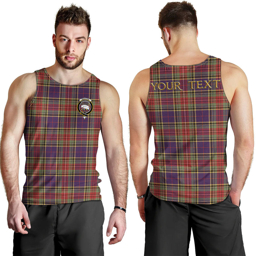 ScotsTee Shop Scottish Beaton Weathered Clan Crest Personalized Tartan Tank Top for Men