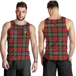ScotsTee Shop Scottish Aitken Weathered Clan Crest Personalized Tartan Tank Top for Men